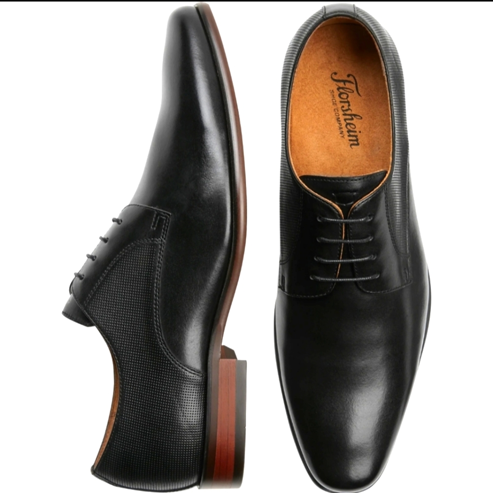 Florsheim Kierland Black Plain-Toe Derbys